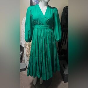 Gibson Latimer Emerald Green Long Sleeve Dress